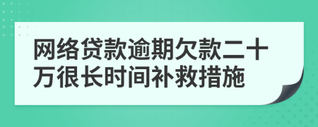 网络贷款逾期欠款二十万很长时间补救措施