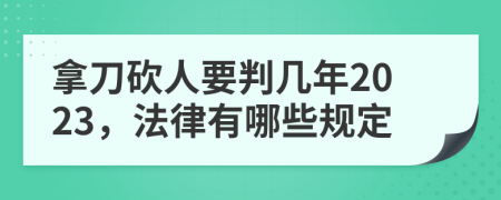 拿刀砍人要判几年2023，法律有哪些规定