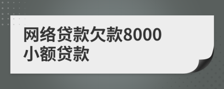 网络贷款欠款8000小额贷款