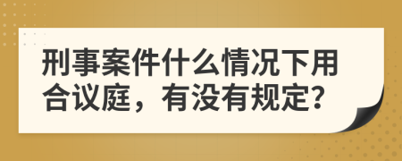 刑事案件什么情况下用合议庭，有没有规定？