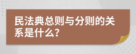 民法典总则与分则的关系是什么？