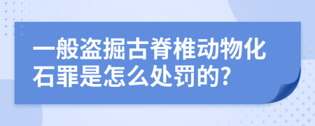 一般盗掘古脊椎动物化石罪是怎么处罚的?