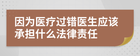 因为医疗过错医生应该承担什么法律责任