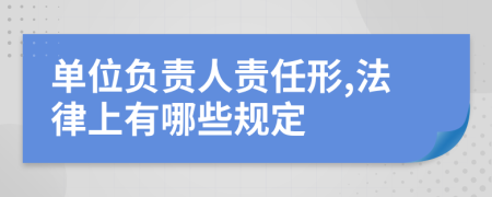 单位负责人责任形,法律上有哪些规定