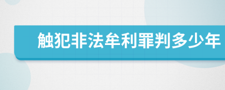 触犯非法牟利罪判多少年