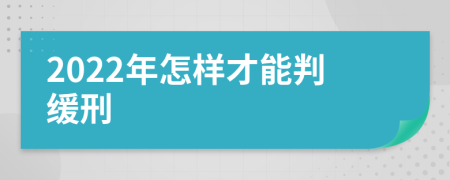 2022年怎样才能判缓刑