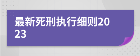 最新死刑执行细则2023