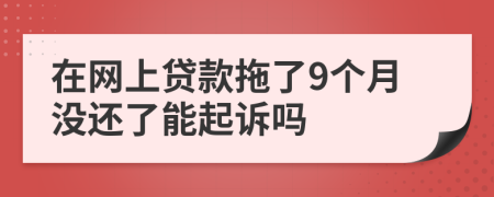 在网上贷款拖了9个月没还了能起诉吗