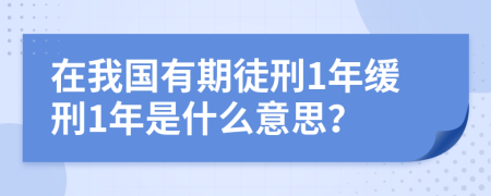 在我国有期徒刑1年缓刑1年是什么意思？