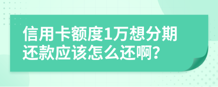 信用卡额度1万想分期还款应该怎么还啊？