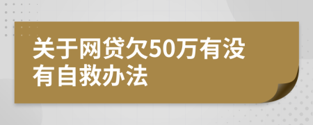 关于网贷欠50万有没有自救办法