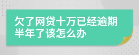 欠了网贷十万已经逾期半年了该怎么办