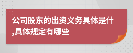 公司股东的出资义务具体是什,具体规定有哪些