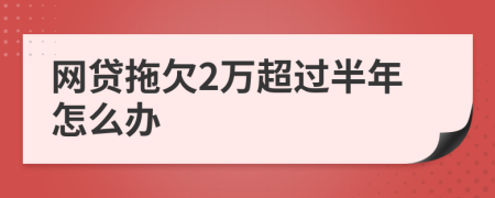 网贷拖欠2万超过半年怎么办