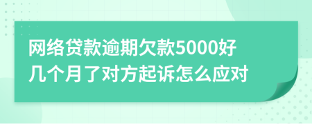 网络贷款逾期欠款5000好几个月了对方起诉怎么应对