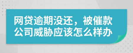 网贷逾期没还，被催款公司威胁应该怎么样办