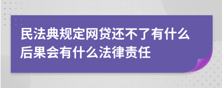 民法典规定网贷还不了有什么后果会有什么法律责任