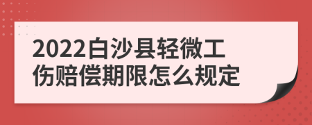 2022白沙县轻微工伤赔偿期限怎么规定