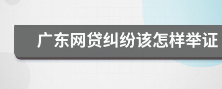 广东网贷纠纷该怎样举证