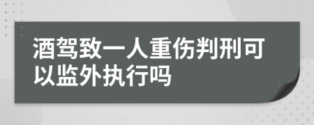 酒驾致一人重伤判刑可以监外执行吗