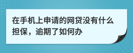 在手机上申请的网贷没有什么担保，逾期了如何办