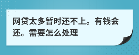 网贷太多暂时还不上。有钱会还。需要怎么处理