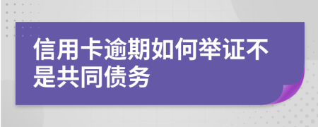 信用卡逾期如何举证不是共同债务