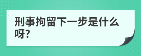 刑事拘留下一步是什么呀?