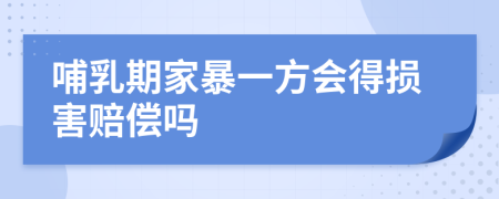 哺乳期家暴一方会得损害赔偿吗