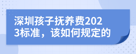 深圳孩子抚养费2023标准，该如何规定的