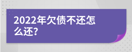 2022年欠债不还怎么还？