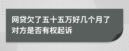 网贷欠了五十五万好几个月了对方是否有权起诉