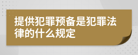 提供犯罪预备是犯罪法律的什么规定