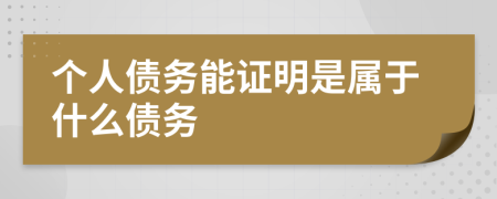 个人债务能证明是属于什么债务