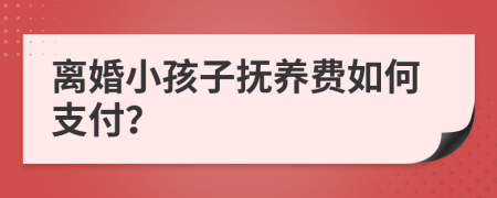 离婚小孩子抚养费如何支付？