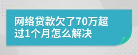 网络贷款欠了70万超过1个月怎么解决