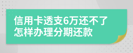 信用卡透支6万还不了怎样办理分期还款