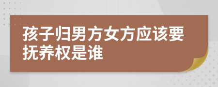 孩子归男方女方应该要抚养权是谁