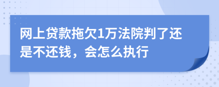网上贷款拖欠1万法院判了还是不还钱，会怎么执行