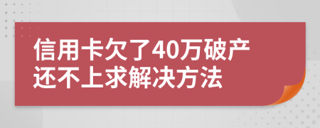 信用卡欠了40万破产还不上求解决方法