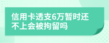信用卡透支6万暂时还不上会被拘留吗
