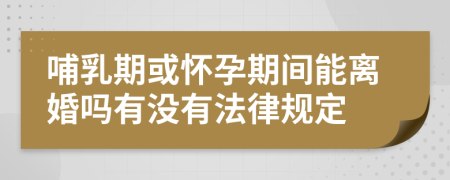 哺乳期或怀孕期间能离婚吗有没有法律规定