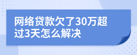网络贷款欠了30万超过3天怎么解决