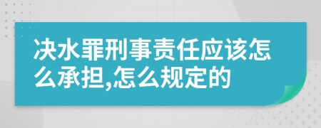 决水罪刑事责任应该怎么承担,怎么规定的