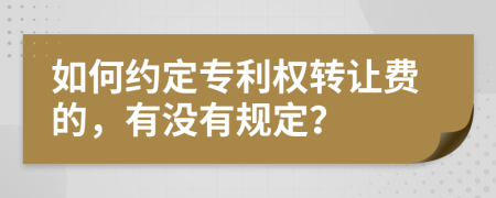 如何约定专利权转让费的，有没有规定？