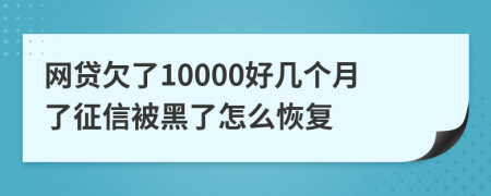 网贷欠了10000好几个月了征信被黑了怎么恢复