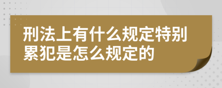 刑法上有什么规定特别累犯是怎么规定的