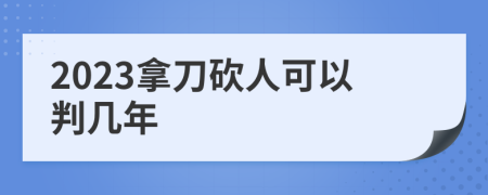 2023拿刀砍人可以判几年