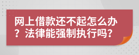 网上借款还不起怎么办？法律能强制执行吗？