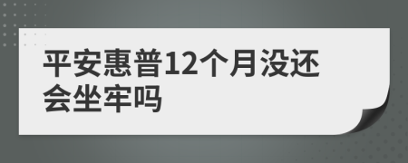 平安惠普12个月没还会坐牢吗